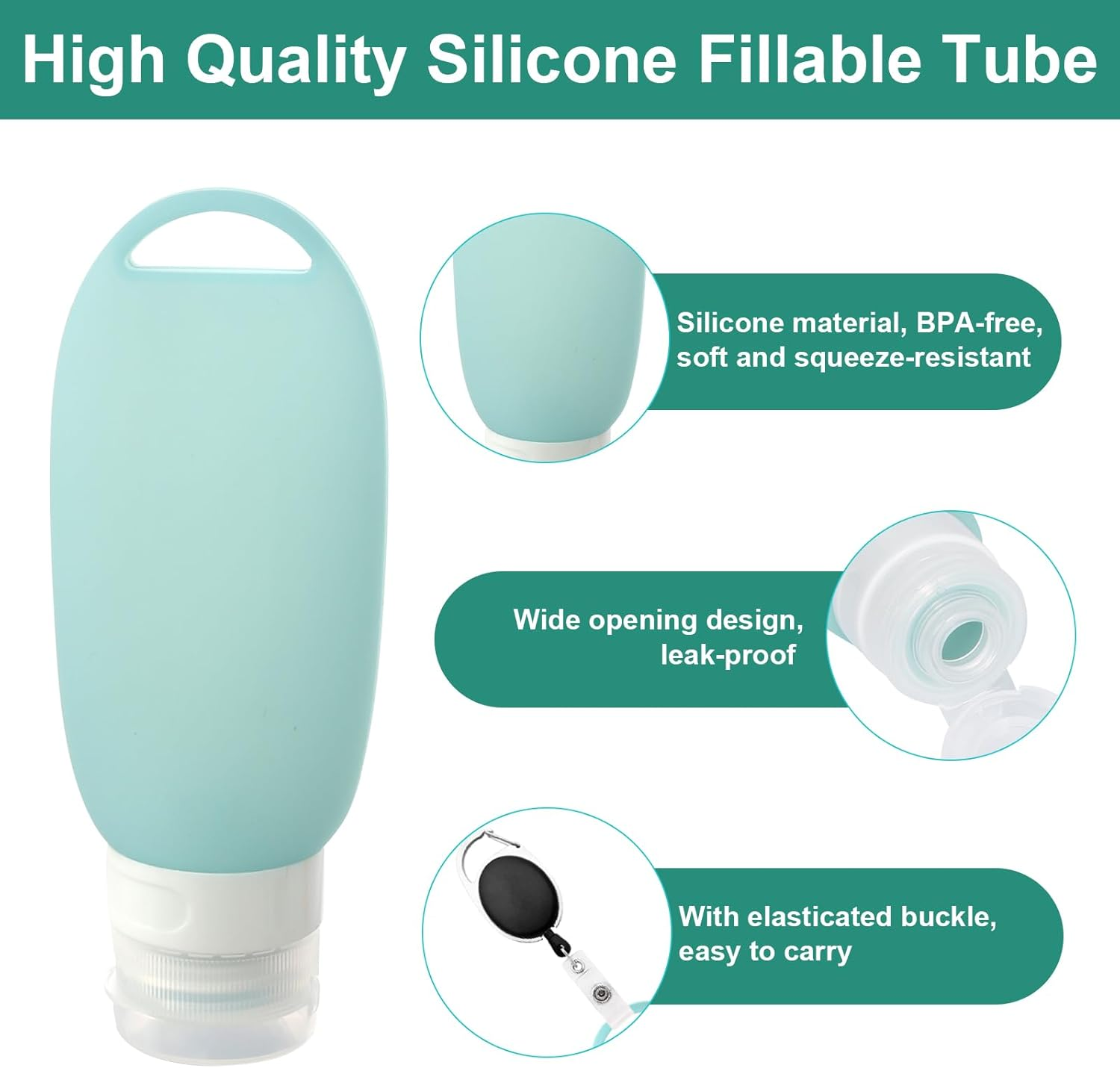 YGKYMVW Food Tube for Filling Dogs, Pack of 2, 90 Ml, Refillable Tubes, Reusable Dog Food Tube with Stretchy Clips, Wet Food Silicone Travel Bottles for Outdoor Pet image number 2