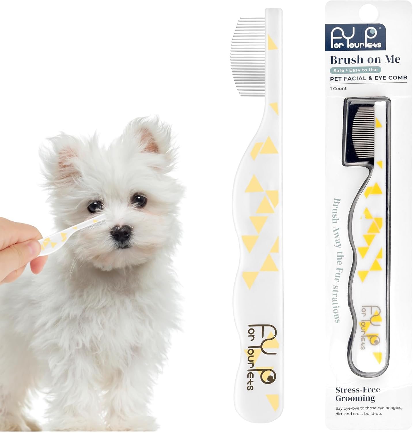 Eukyplace Facial Grooming Comb for Dogs & Cats, Stainless Steel Dog Eye Comb for Tear Stain Removal, Gentle Pet Facial Brush, Cat Brush for Dog Grooming and Dog Grooming Kit Accessory (1 Pack) image number 4