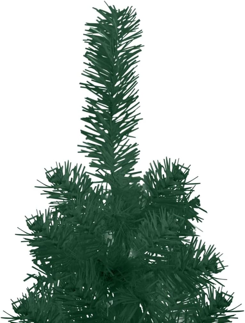 Christmas Tree, Xmas Tree Fake Tree Holiday Decoration Slim Artificial Half Christmas Tree with Stand Green 180 Cm image number 3