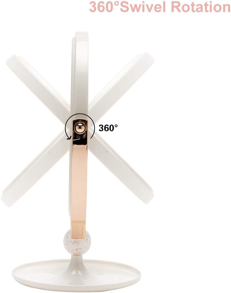 YEAKE Magnifying Makeup Vanity Mirror,Abs Plastic Double Sided 3X Magnification 360&deg;Swivel Beauty Make up Mirror Cosmetic Table Desk Mirror 8" Oval image number 2