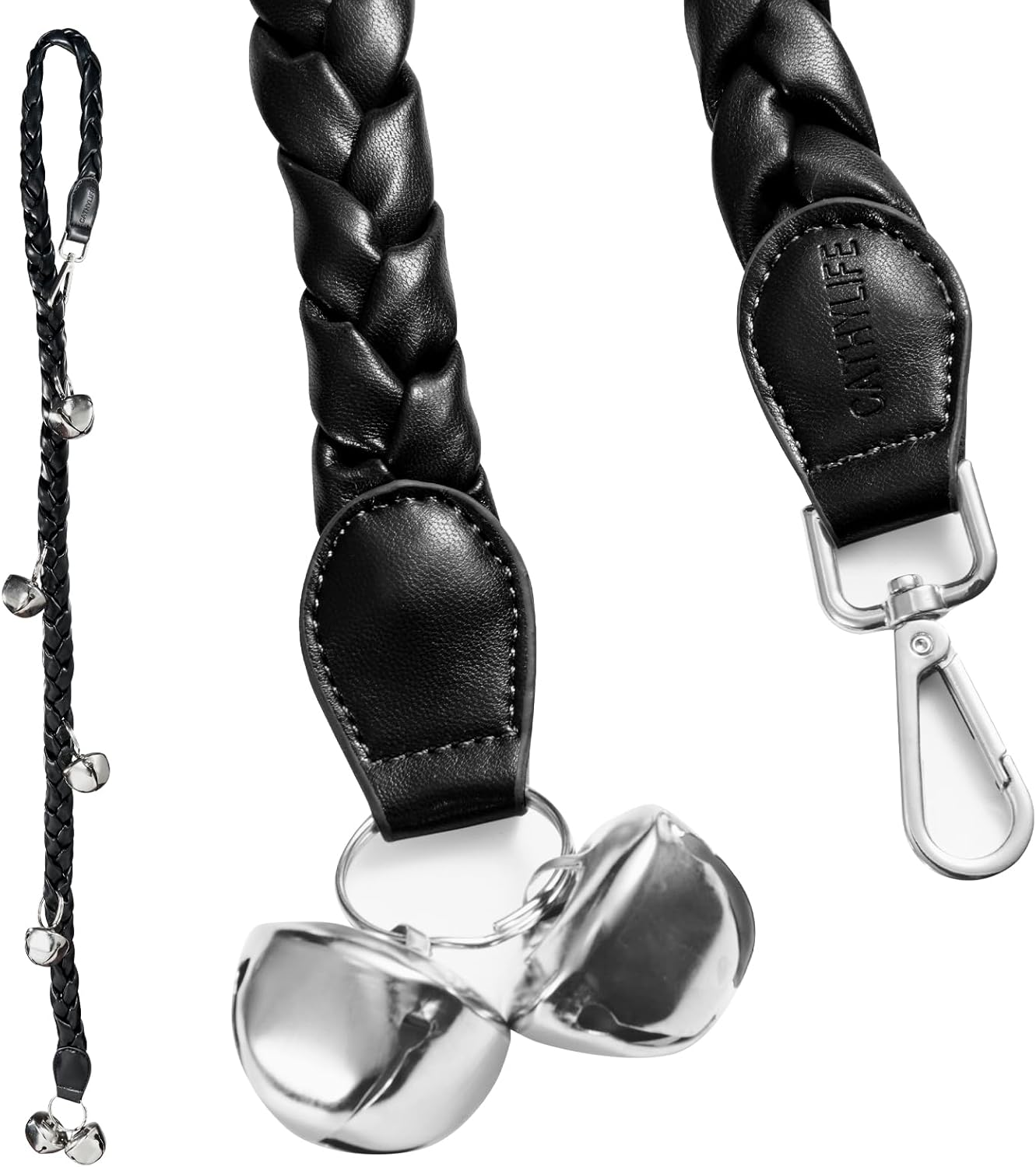 Dog Doorbells for Potty Training, Poly Urethane Puppy Door Bells, Hand-Woven Dog Bells for Dog Training, Extra Loud Bells for Door Knob, Ring to Go outside Doggie Pet Supplies. (White)