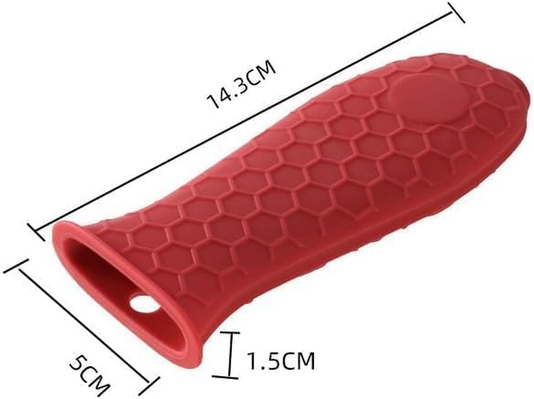 4 Pieces Silicone Hot Tool Holder Heat Resistant Potholder Cookware Handle Non Slip Rubber Pot Holders Handles Grip Covers for Cast Iron Skillet Silicone Cooking Kitchen Suits (Green, One Size) image number 4