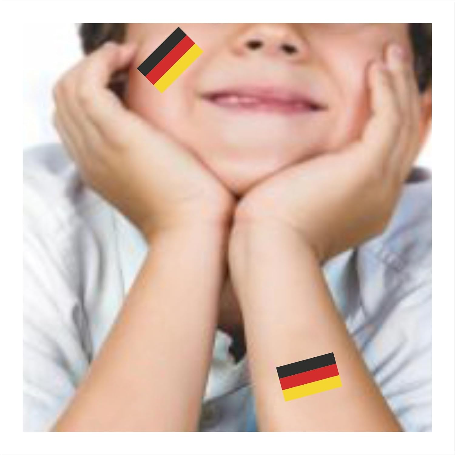 Womaha 30 Temporary Germany Flag Tattoos Fans Face Tattoo Stickers for Adults Kids Group Activity Props image number 3