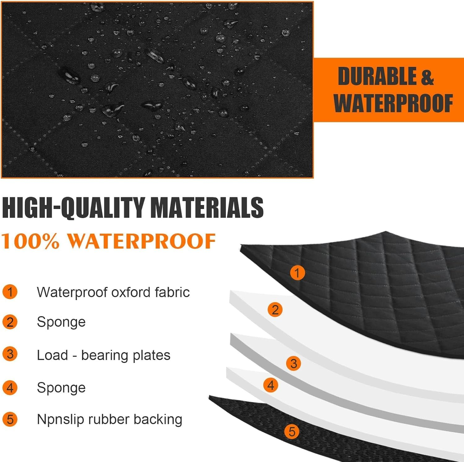 Lordap Back Seat Extender for Dogs,Hard Bottom Dog Car Cover Bed Camping Mattress,Dog Hammock Travel Bed,Non Mattress SUV Truck (Black) image number 6