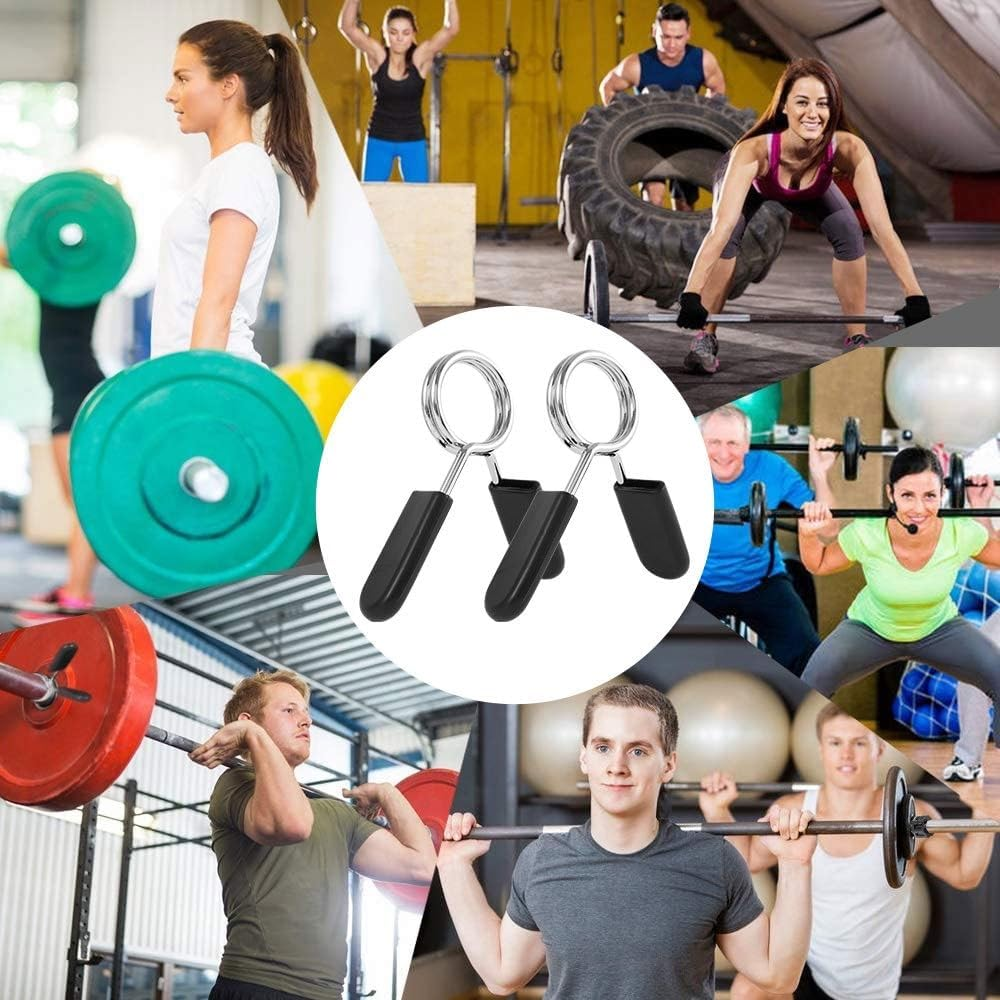 Hualianmengxin Spring Clip Collars, 1 Inch (25 Mm) for Smooth Dumbbell Handle or Standard Weightlifting Barbell (Pack of 6) image number 1