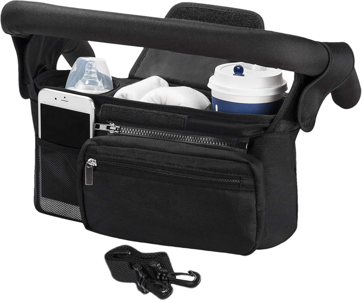 Stroller Bag Organizer | Water-Resistant Stroller Bag Attachment Baby Stroller Bag,Stroller Accessory Bag Stroller Pouch with Multiple Pockets for Bottles Diapers Wipes