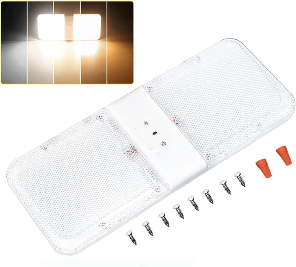 RV Lights Interior,1000 Lumens 3 Color Temp with Touch Dimming 12V LED Ceiling Downlights RV Interior Light Camper Light,For Caravan Camper Travel Trailer Sailboat Yacht Boat (2Pack)