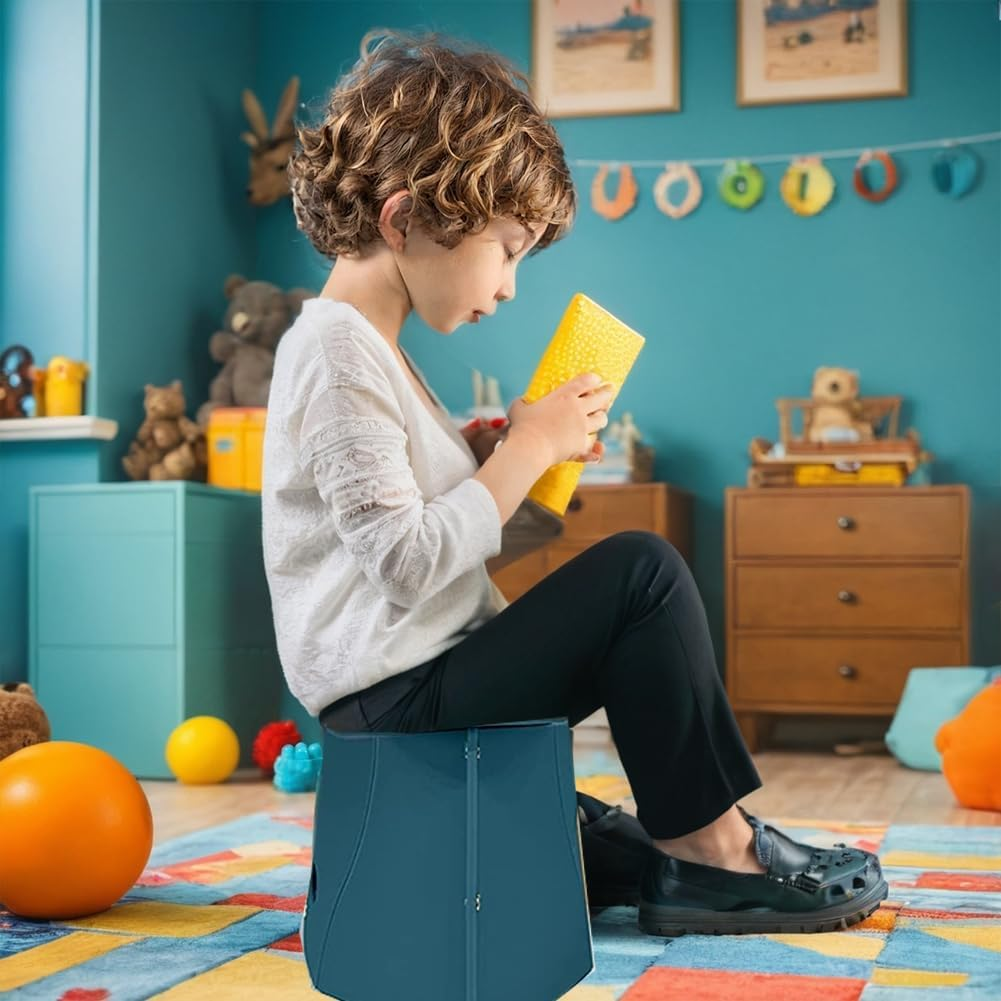 Ultralight Folding Portable Camping and Hiking Stool - Lightweight Collapsible Mini Travel Chair for Outdoor, BBQ, and Subway Gatherings - Compact Blue Design image number 3