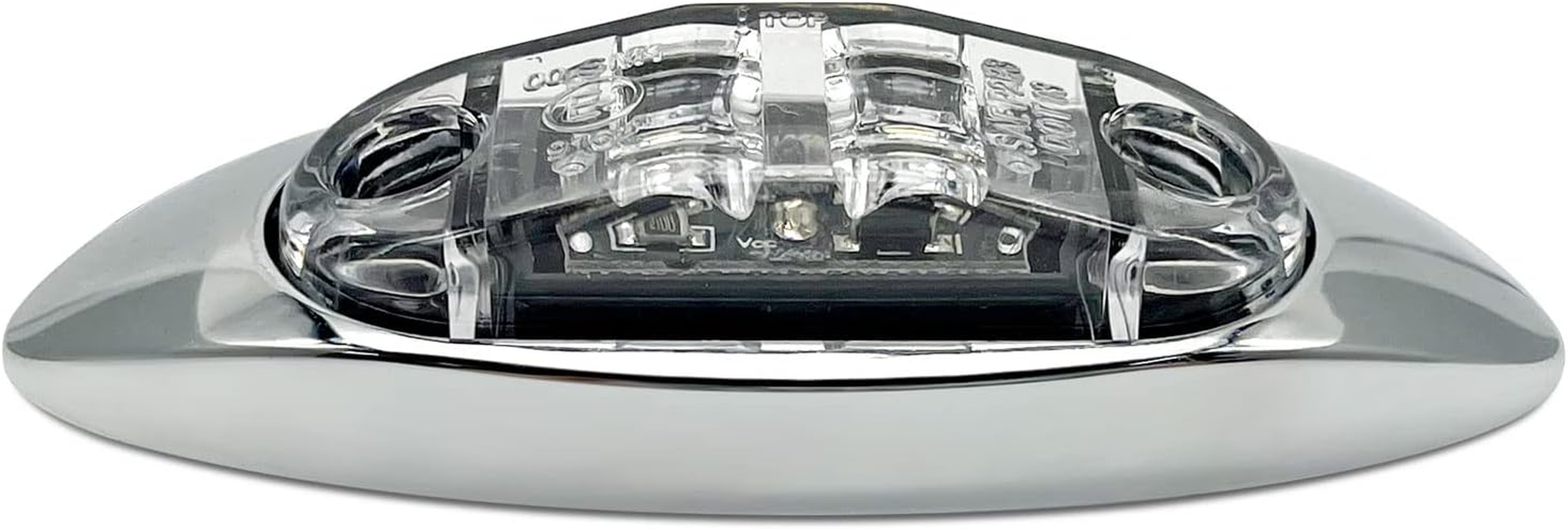 Dream Lighting 2 Pack 12V DC Cool White LED Sleek Side Marker Clearance Lights Indicators Trailer Truck RV Motorcycle Lamp Surface Mount