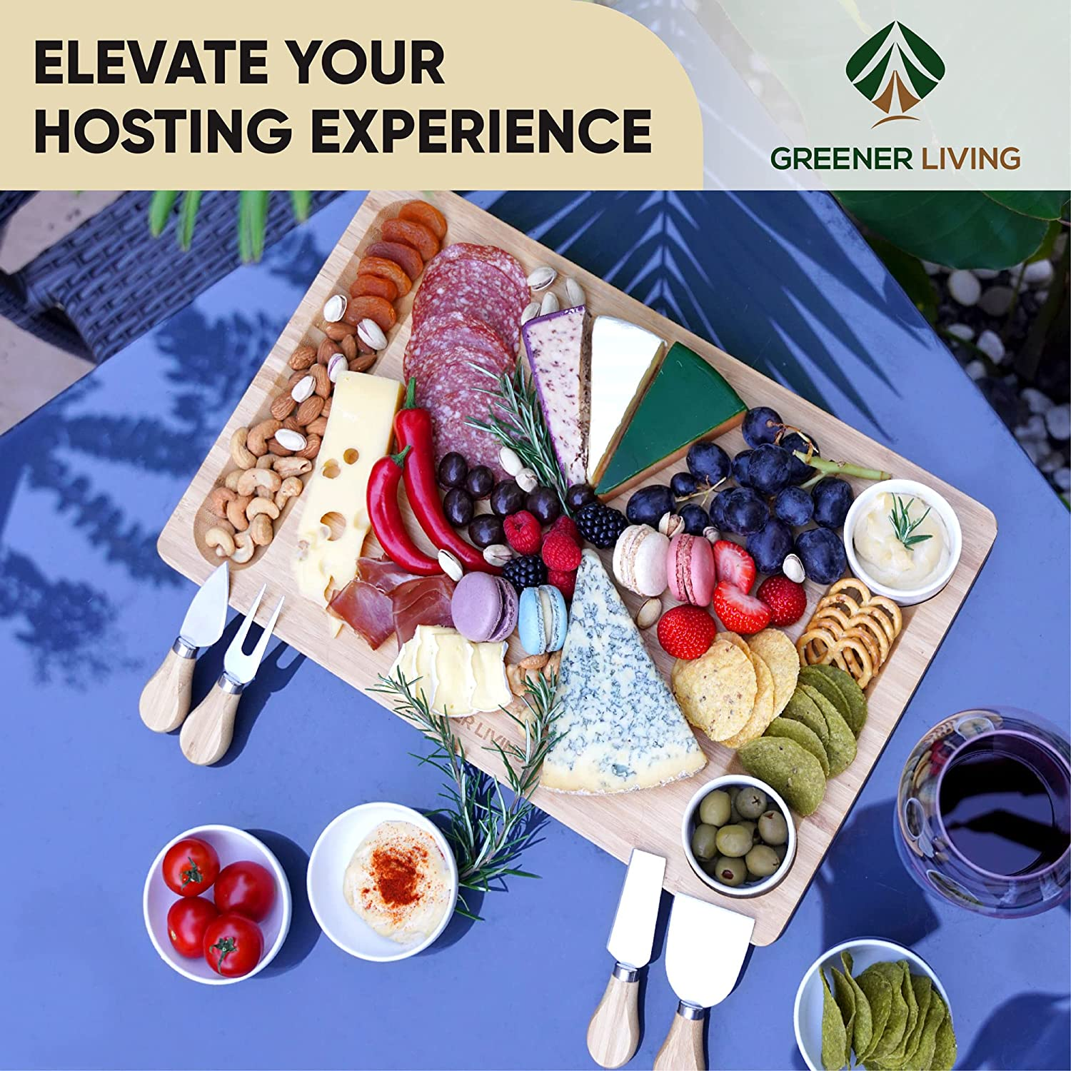 Sleek Cheese Board and Charcuterie Set &ndash; Elegant Fruit Tray for Housewarming, Wedding, or Engagement &ndash; a Thoughtful Birthday Gifts &ndash; for Women, Mum, Her, or Wife image number 5