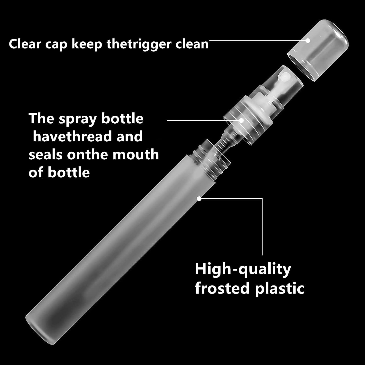 10 Pcs Clear 5Ml Slim Refillable PVC Portable Frosted Spray Bottle,Mini Fine Mist Spritzer Bottle Liquid Sprayer Bottle,Small Empty Sample Containers,For Liquid, Perfume, Makeup Tool, Travel image number 6