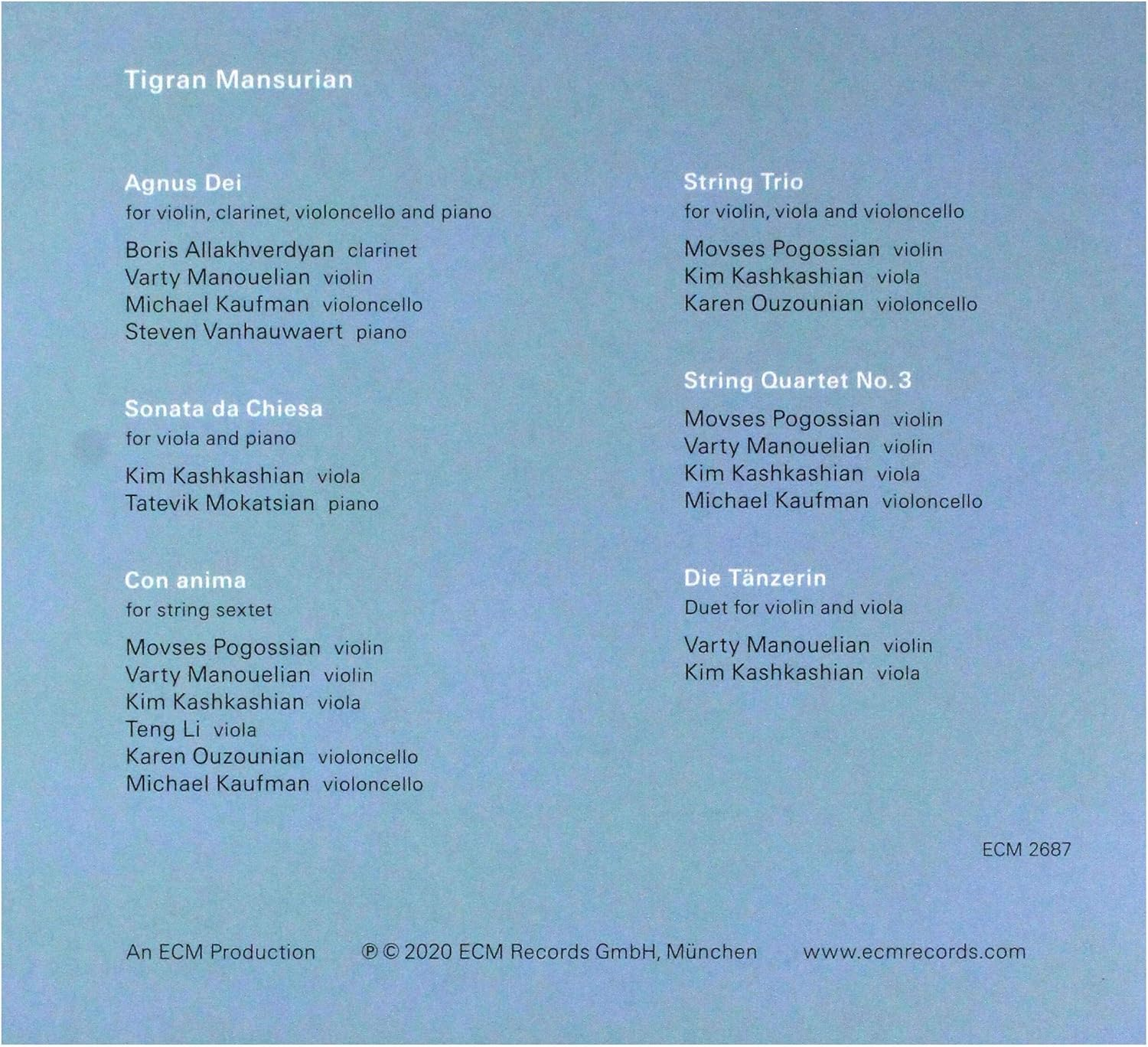 Tigran Mansurian: Con Anima