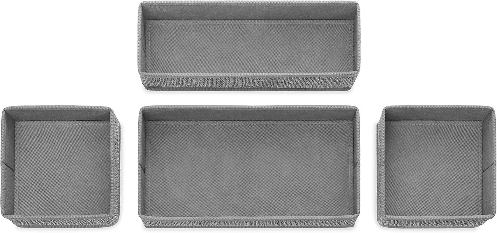 Whitmor Set of 4, Crosshatch Gray Drawer Organizer, image number 3
