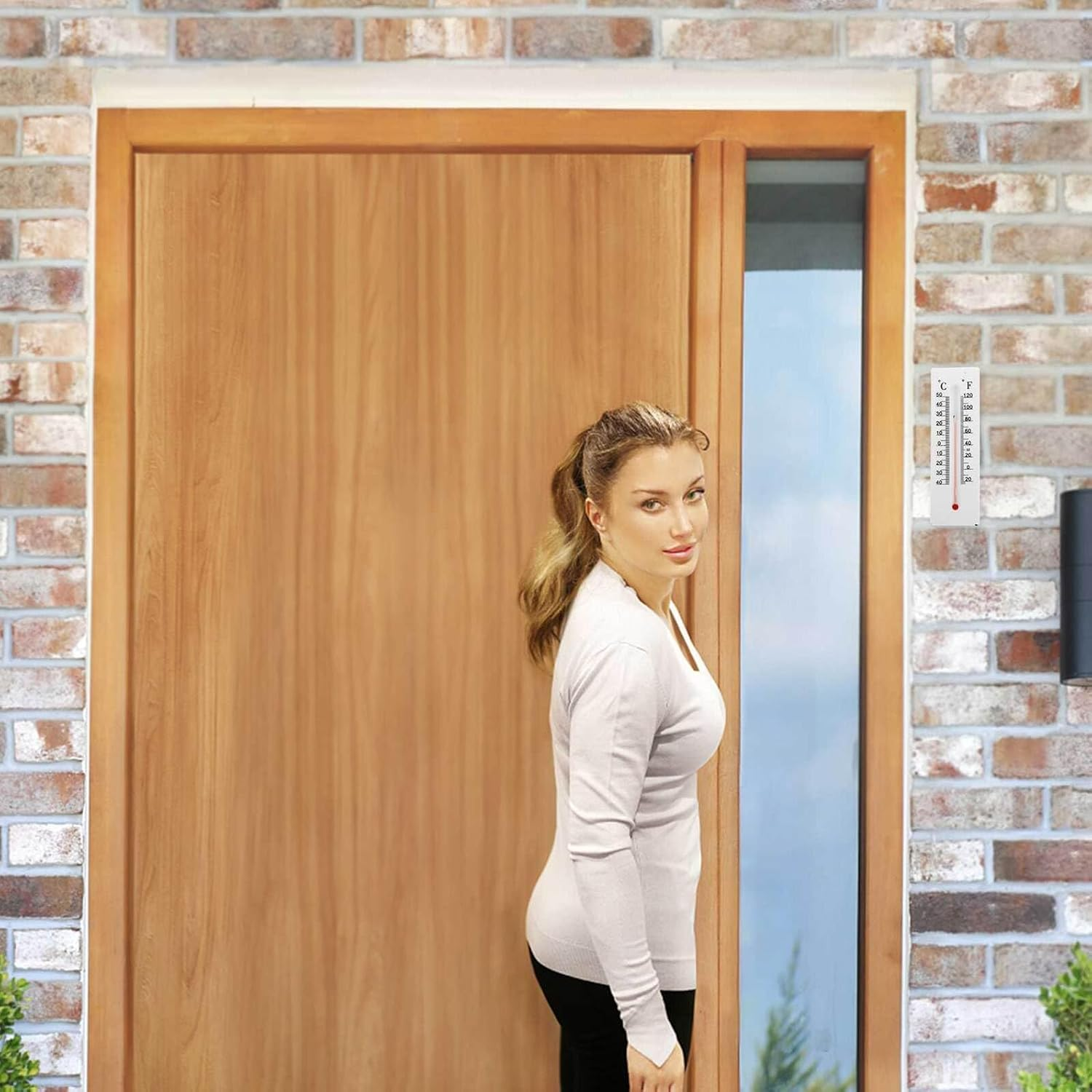 MAGICLULU 2Pcs Thermometer Style Outdoor Key Hider Box Weatherproof Wall Mount Hidden Key Holder for Small Valuables Home Office Garden image number 4