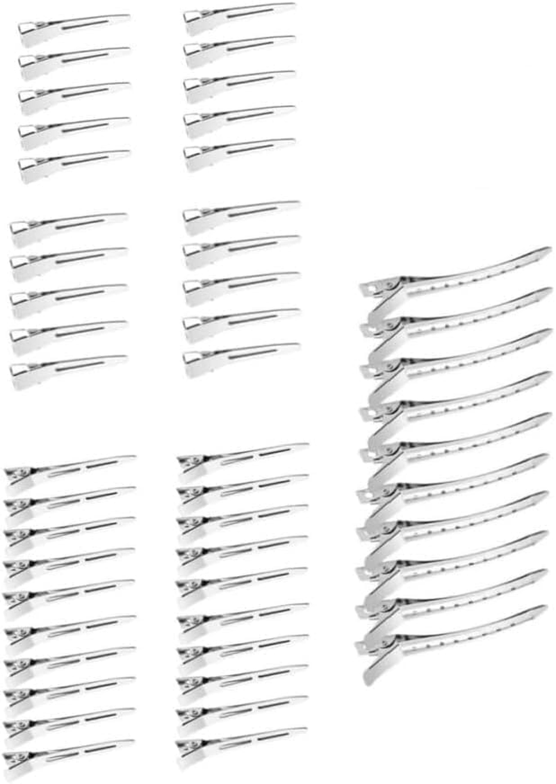 Metal Duck Billed Hair Clips for Styling Sectioning,Silver for Women Long Hair, Alligator Curl Clips for Hair Roller,Salon,Bows DIY with Case image number 6