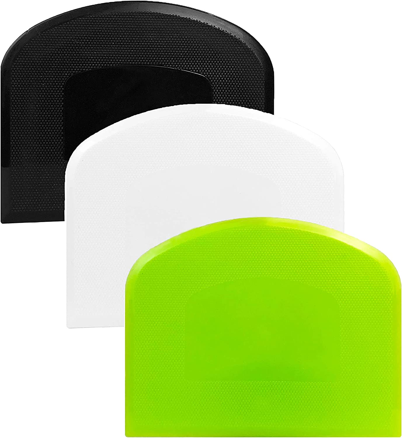 3Pcs Dough Scraper, Pastry Scraper Plastic Bench Cutter, Bowl Scrapers Dough Bread Cutters for Cake Decorating Baking (A)