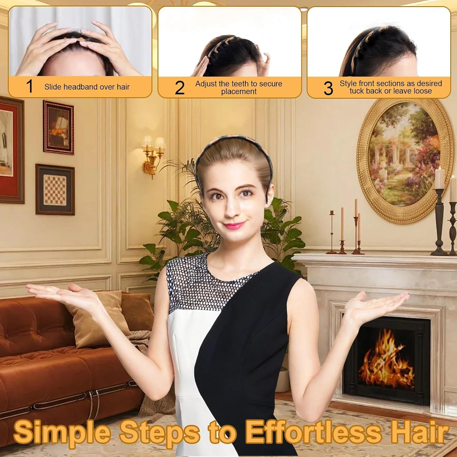 WJUAN Zigzag Women'S Silicone Headband with Metal Wire, Non-Slip & Flexible, for Girls & Women, Anti-Pressure, Adjustable for Makeup, Shopping & Dating image number 5