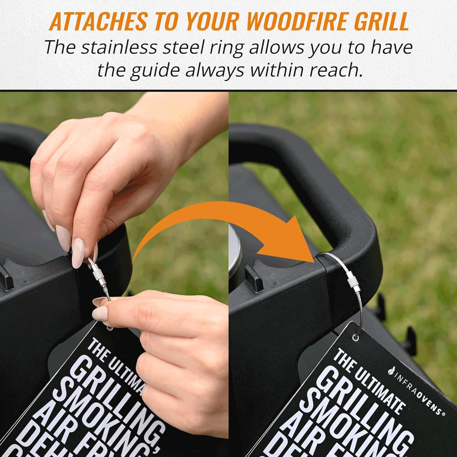 INFRAOVENS Cooking Guide Accessory for Ninja Woodfire Outdoor Grill Pro XL, Pro Connect XL, OG800 OG900 Series, Waterproof Cheat Sheet for Wood Fire 7-In-1, Electric Master Grill, Air Fryer & Smoker image number 3