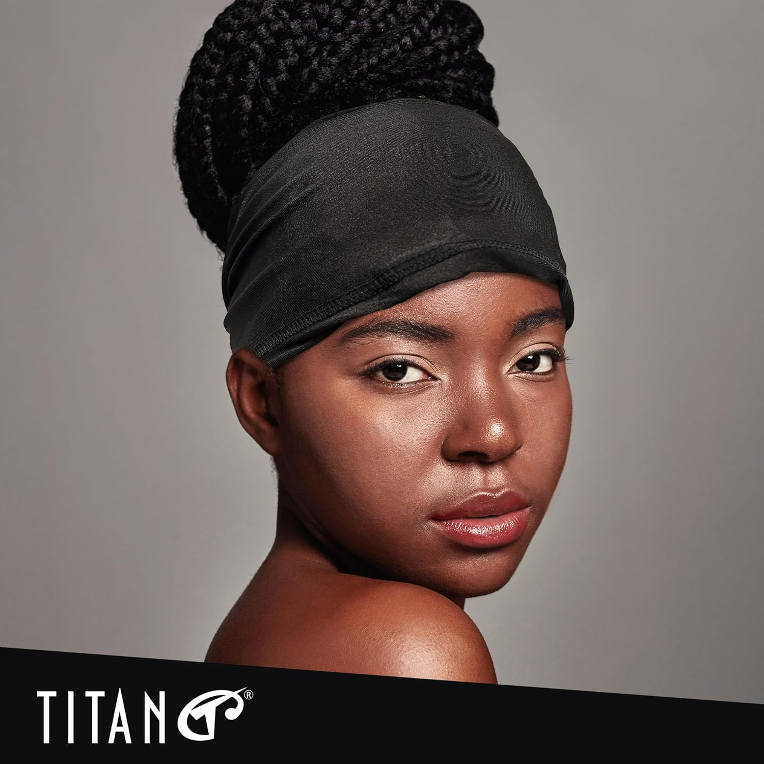 Titan Spandex Skull Cap for Dreadlock and Braid - Black Durags for Men with Band - Classic Black Bandana Style