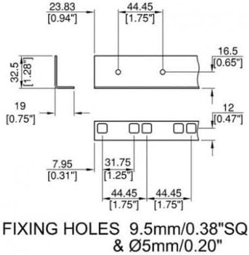 Penn Elcom Rack Strip with Square Holes 1.5Mm Thick (6U)