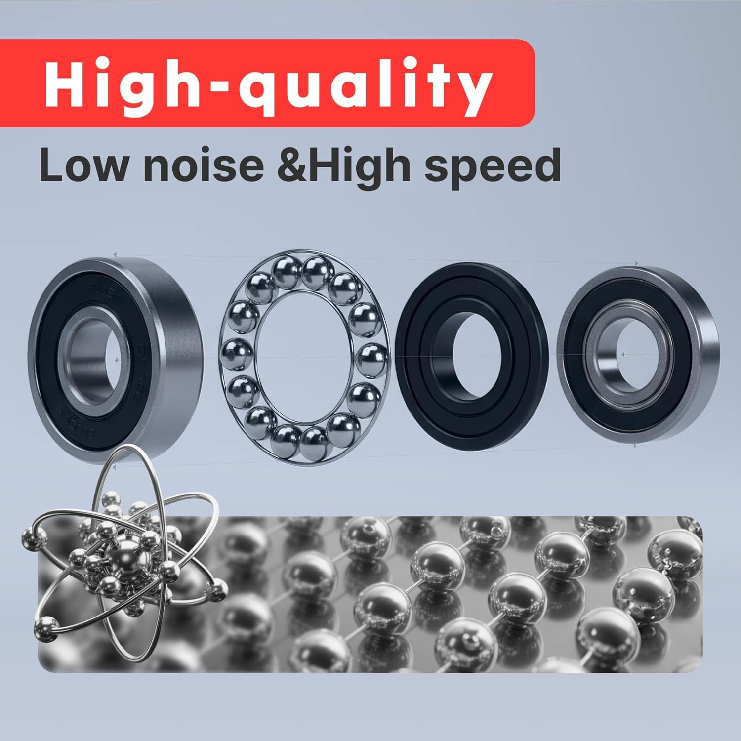 6203-2RS Deep Groove Ball Bearings 4Pcs, Double Sealed, 17X40X12Mm, Replacement for Motors & Equipment