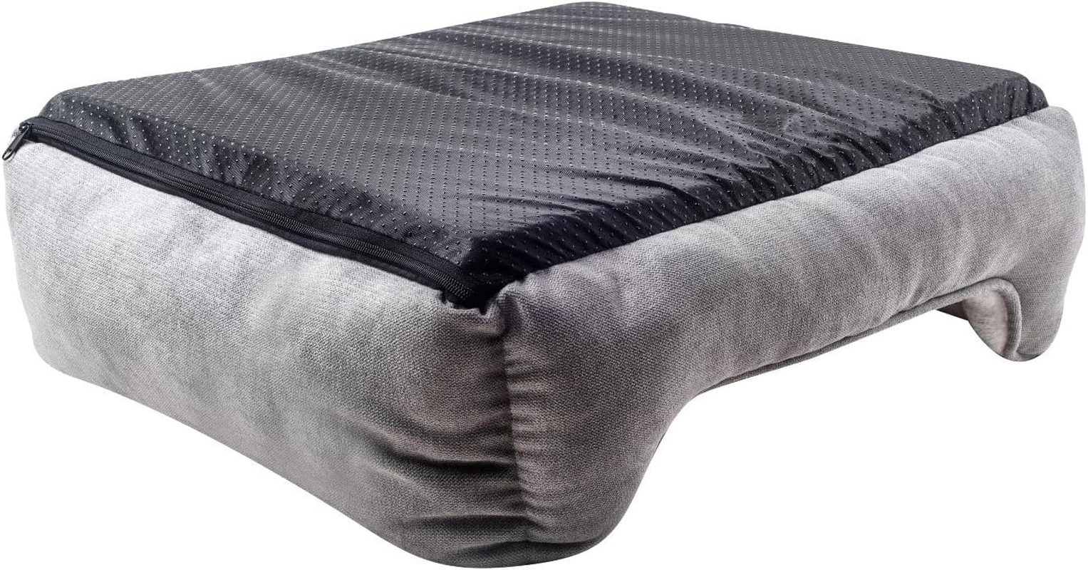 Long Rich Rectangle Bolster Pet Bed, Dog Bed Medium Size, Gray With, 25X21X8 Inch (Pack of 1) (HCT-REC-005) - Gray With Orthopedic Insert image number 3
