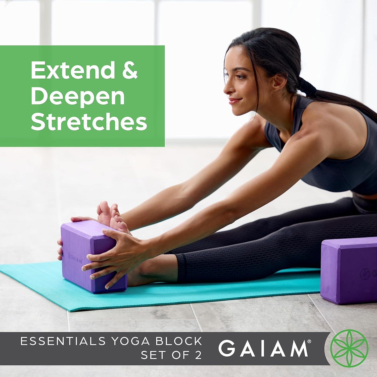 Gaiam Essentials Yoga Block (Set of 2) &ndash; Supportive, Soft Non-Slip Foam Surface for Yoga, Pilates, Meditation image number 4