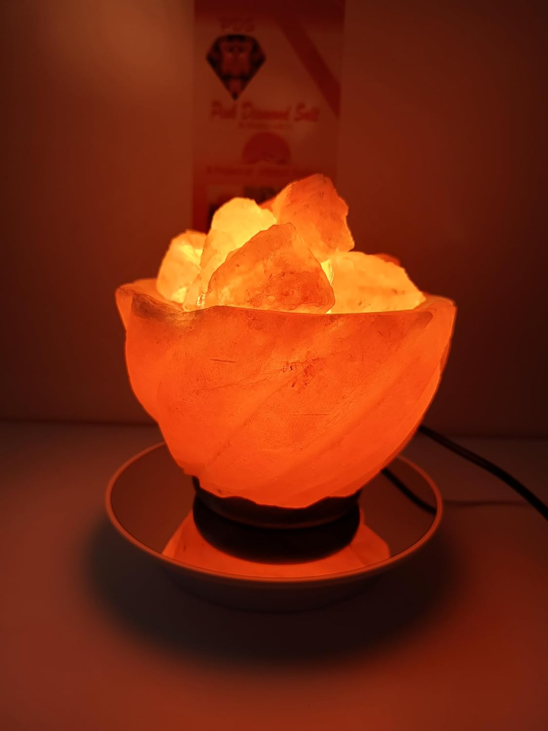 4-5 KG Himalayan Premium Dragon Fire Bowl Salt Lamp 100% Authentic, Beautifully Hand Crafted Dragon Fire Bowl Salt Lamp Comes with Complete Electric Fitting image number 1