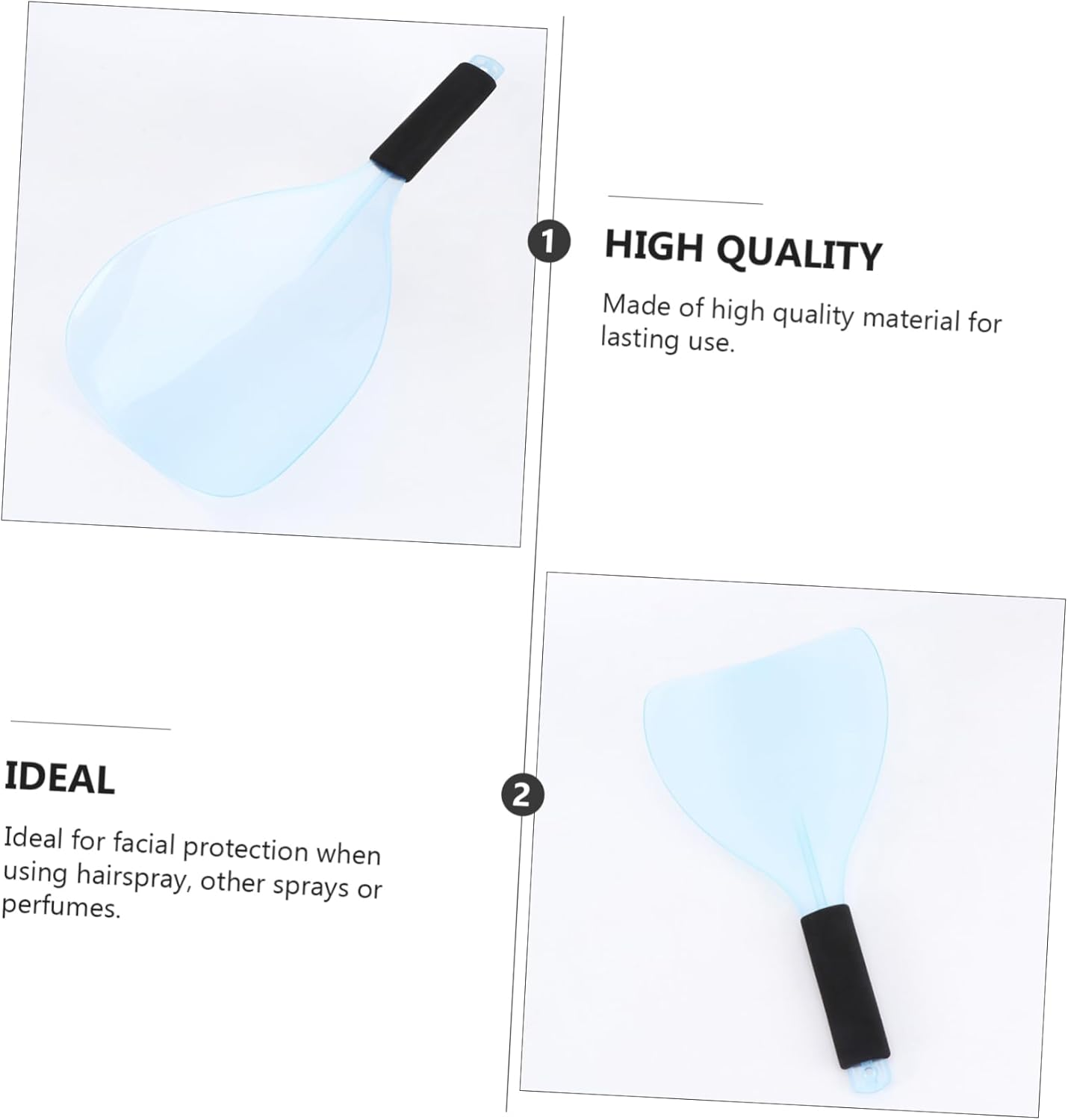 FOYTOKI 2Pcs Hairdressing Face Cover Mask Slip for Salon Hairspray Mask Sponge Handle for Barber Random Color image number 2