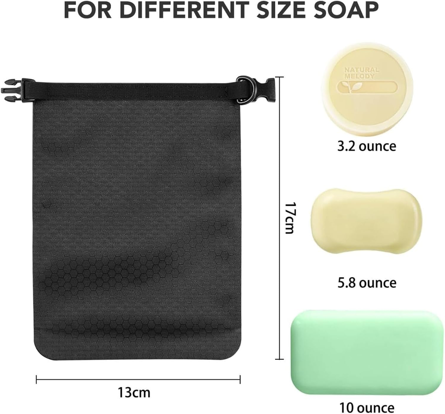 Travel Soap Bag & Case Box - Waterproof, Leakproof, Quick Drying for Soap Bar, Portable Sealing Soap Holder with Lathering Bag & Carabiner for Travel, Camping, Outdoor (Black) image number 2