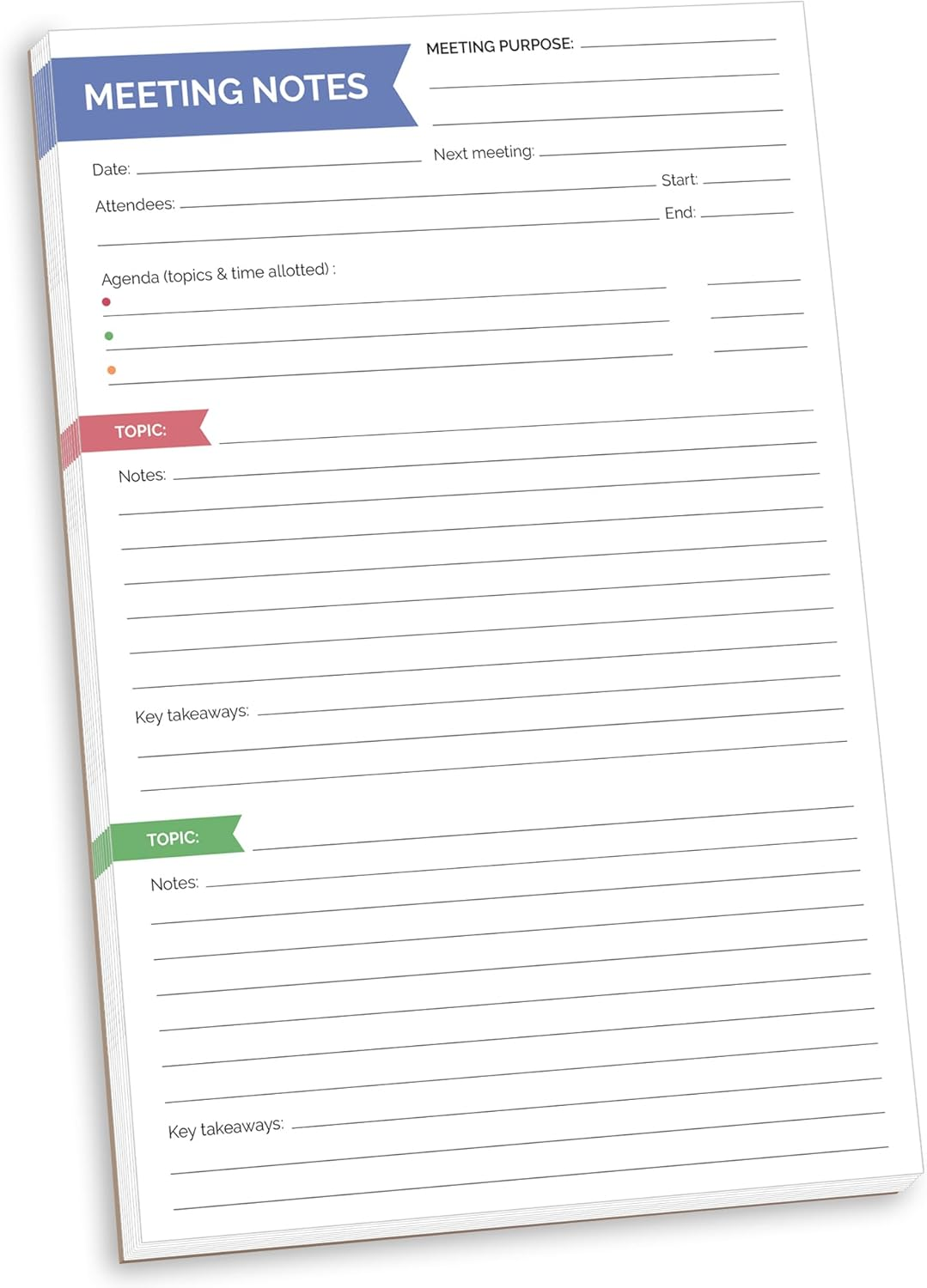 Bloom Daily Planners Weekly Meal Planning Pad - Magnetic Hanging Refrigerator Menu Planner with Tear-Off Sheets & Perforated Grocery Shopping Lists - 6X9 (Grey & Pink)