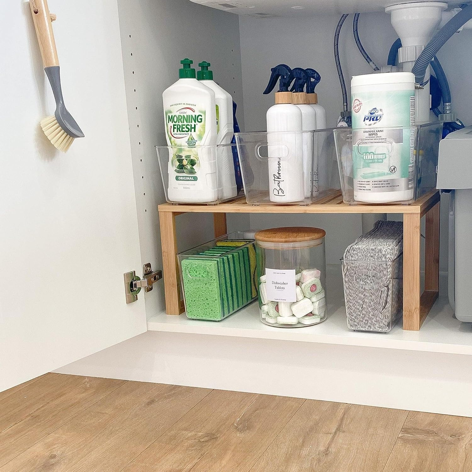 Little Storage Co 2L Glass Storage Jar with Bamboo Lid, Naturally Hygienic Airtight Glass Jars for Kitchen Storage and Organisation, Stackable Pantry Storage Kitchen Organiser (Single) image number 1