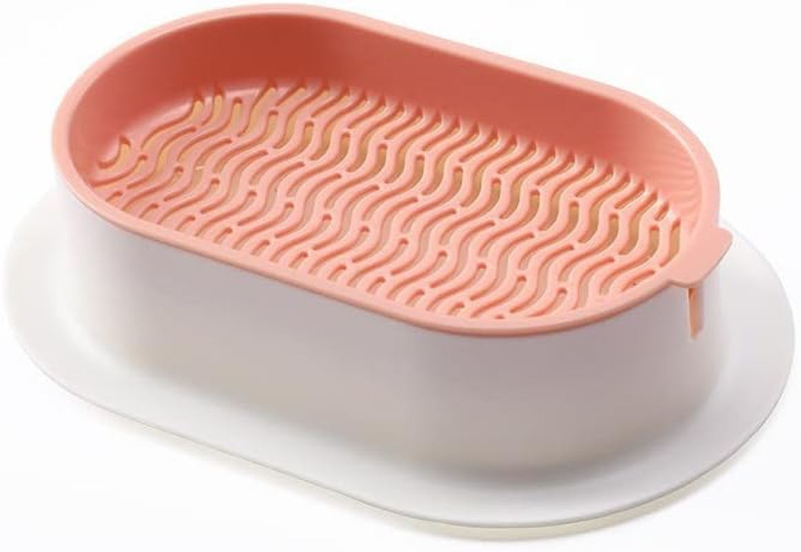 Cat Grass Planter Plastic Grass Box for Indoor Cat Grass,Practical Soil Free Growing Containers (Pink2)