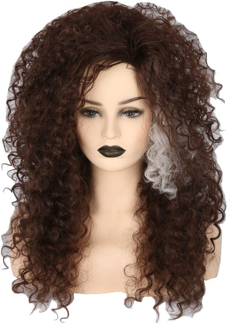 Topcosplay Womens Wig Brown Long Curly Fluffy Bellatrix Lestrange Cosplay Halloween Costume Wigs