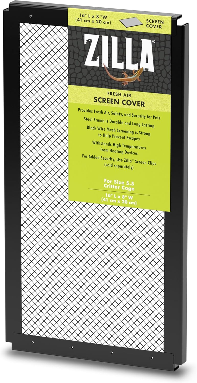 ZILLA Reptile Terrarium Covers Fresh Air Screen, 16" X 8", Black (100111479) image number 4