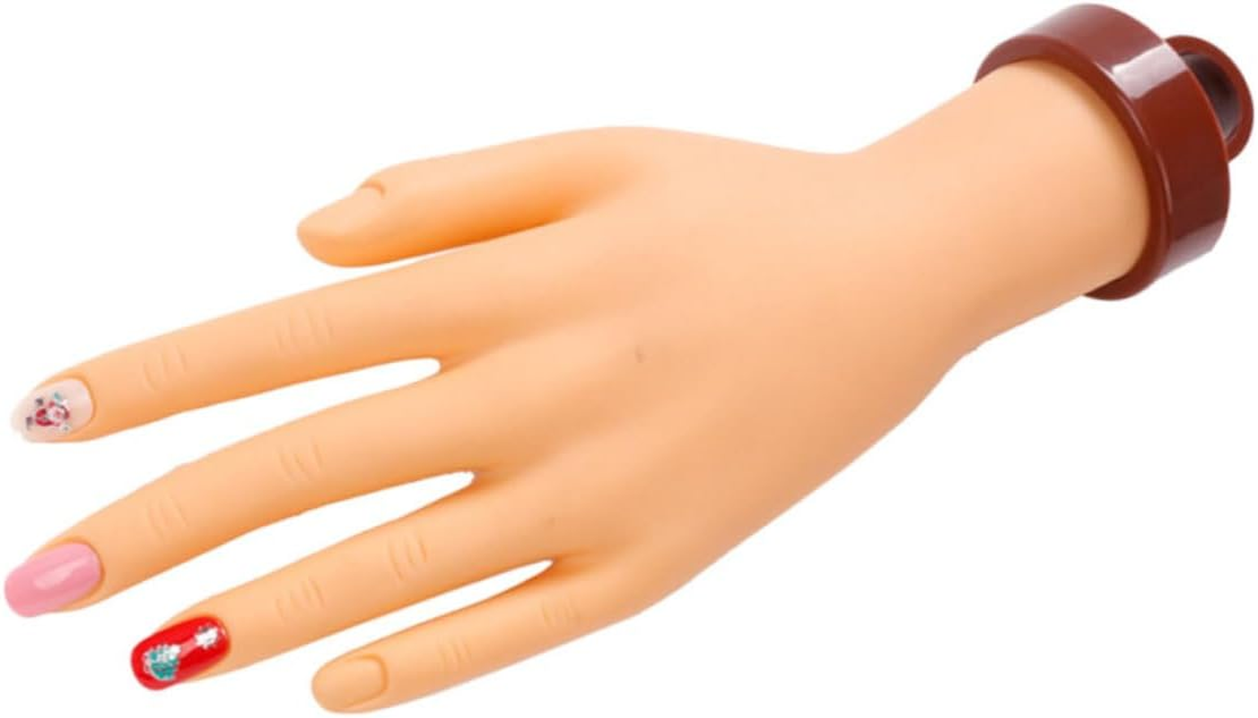 ADOCARN Flexible Manicure Model Simulated Hand Fake Nails Nail Art Wear Portable Hand image number 4