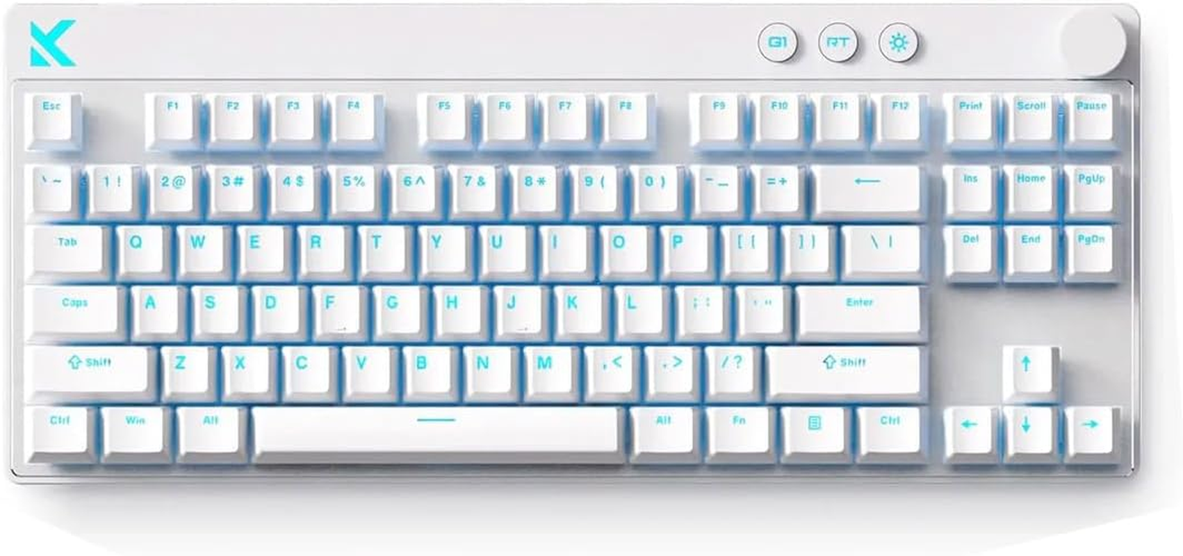 MCHOSE Mix 87 Hall Effect Keyboard, RGB Wired Magnetic Gaming Keyboard with 8K Hz Polling Rate, RT 0.005Mm, Adjustable Actuation, Hot Swappable,Custom Gasket Structure Creamy Keyboard (White)