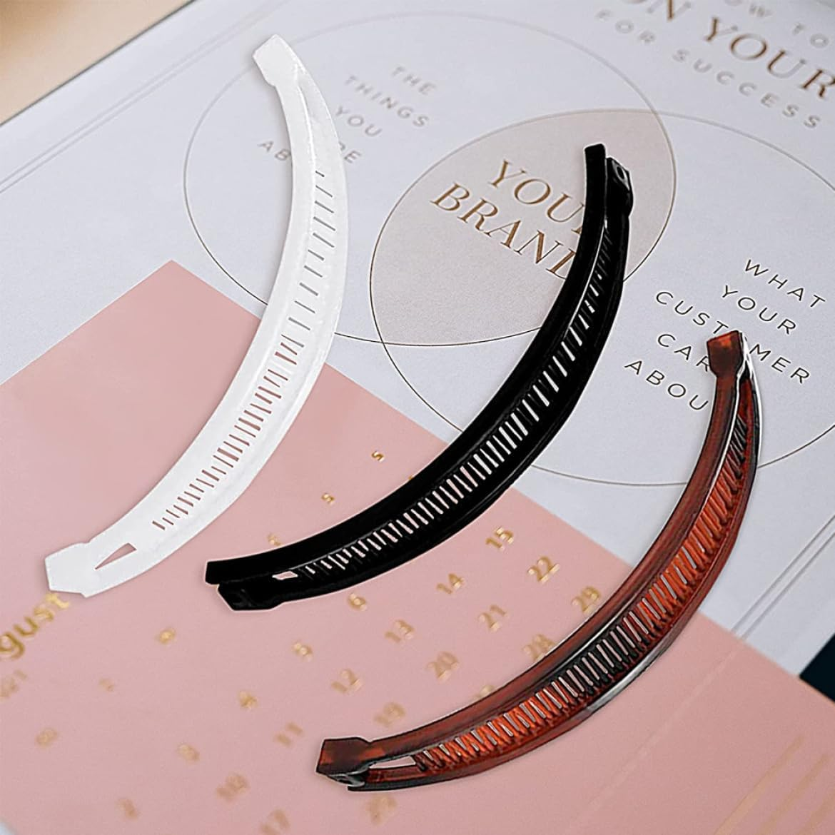 Banana Hair Clip, Hair Clips Vintage Clincher Combs 3Pcs Banana Hair Clips Claws Hair Grips Hair Accessories for Women, Banana Clips for Thick Hair image number 5