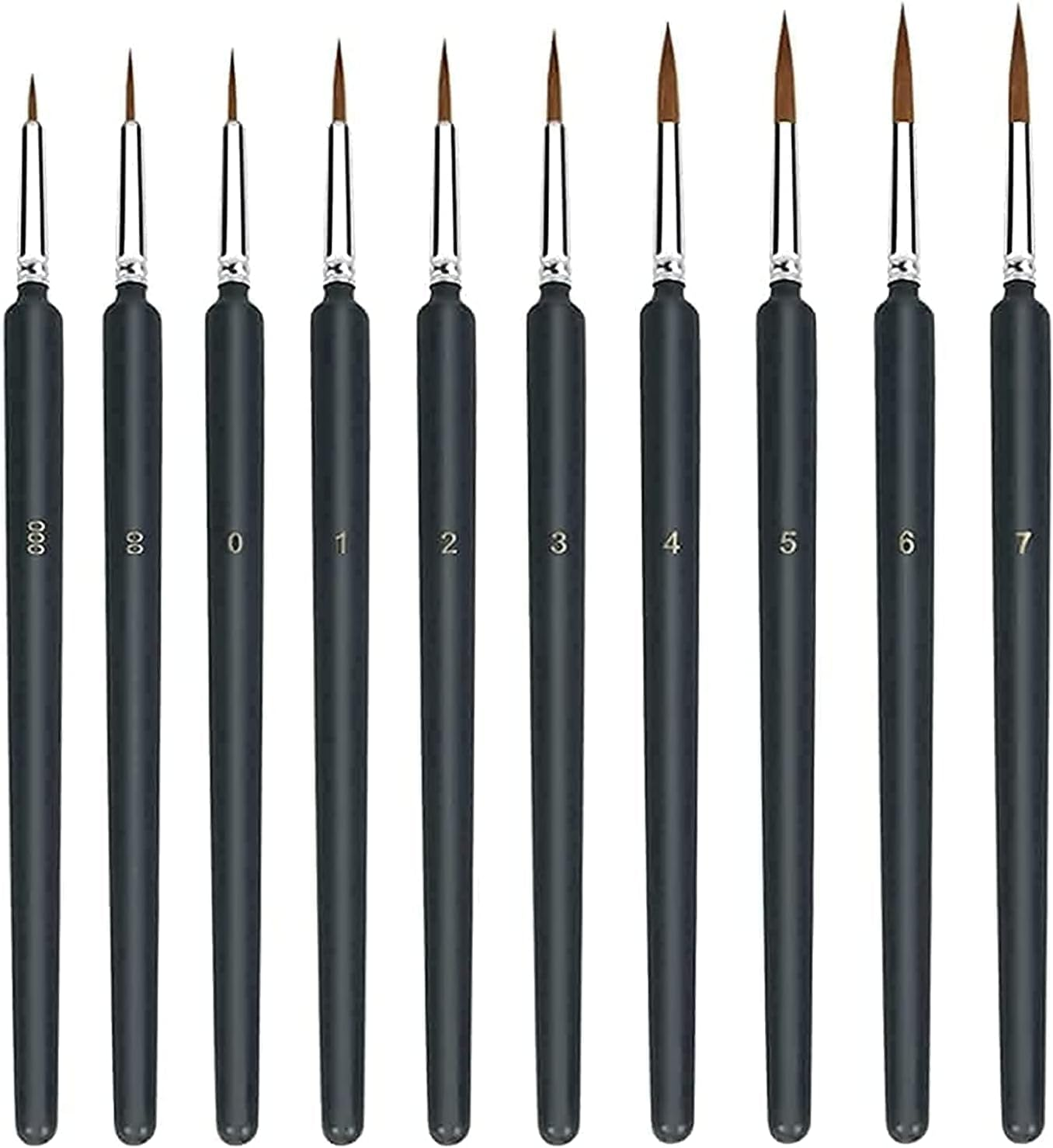 10 Pieces Fine Detail Paint Brush Miniature Small Thin Painting Brushes Kit Micro Artist Acrylic Paints Brush Set image number 1