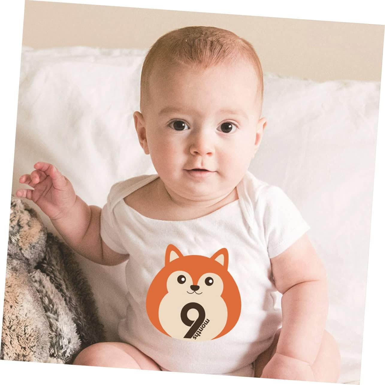12Sheets Monthly Stickers for Newborn Animal Design Milestone Belly Stickers Self-Adhesive Decals for Photos image number 5