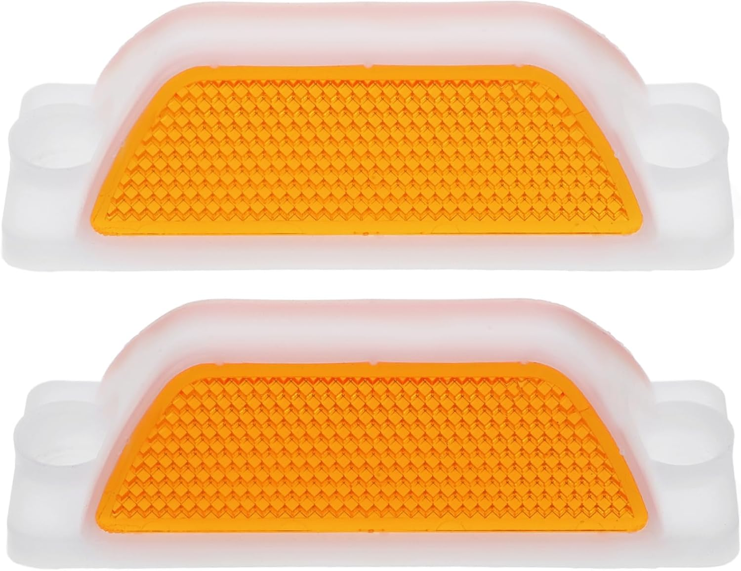 2Pcs Rectangular Reflective Driveway Markers 11.5X40Mm Dual Yellow Fence Reflectors for Road Safety Pavement Delineators Suitable for Parking Lots and Highways image number 2