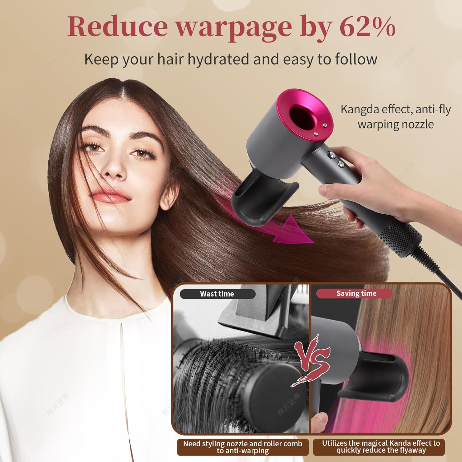 Anti-Flight Flyaway Attachment Nozzles for Dyson Supersonic Hair Dryer, Compatible with Dyson HD01 HD02 HD03 HD04 HD08 image number 1