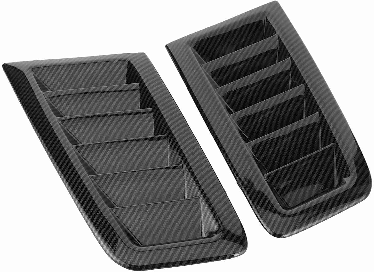 2PCS Universal Hood Air Vents for Car Hood Scoop, Bonnet Vent Hood Air Intake Trim Cover, Bonnet Air Vents Engine Hood Car Exterior Parts for Focus RS MK2 Style (Carbon Fiber Look)