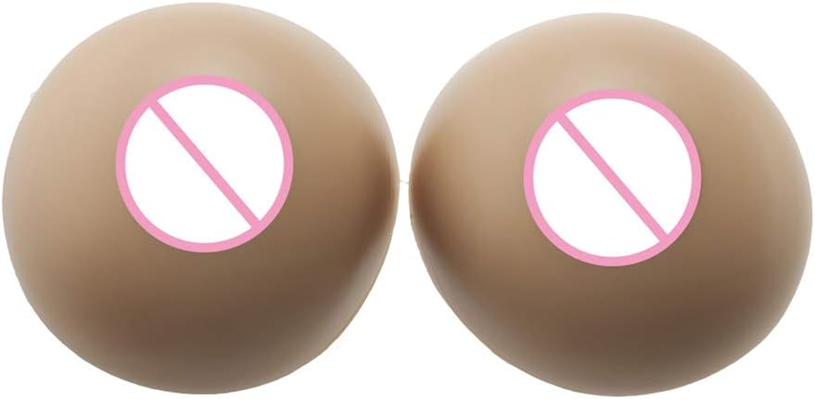Baronhong Sticky Silicone Breast Forms Mastectomy Prosthesis Bra Portable Fake Boobs for Cosplay Crossdresser;Circular 1 Pair