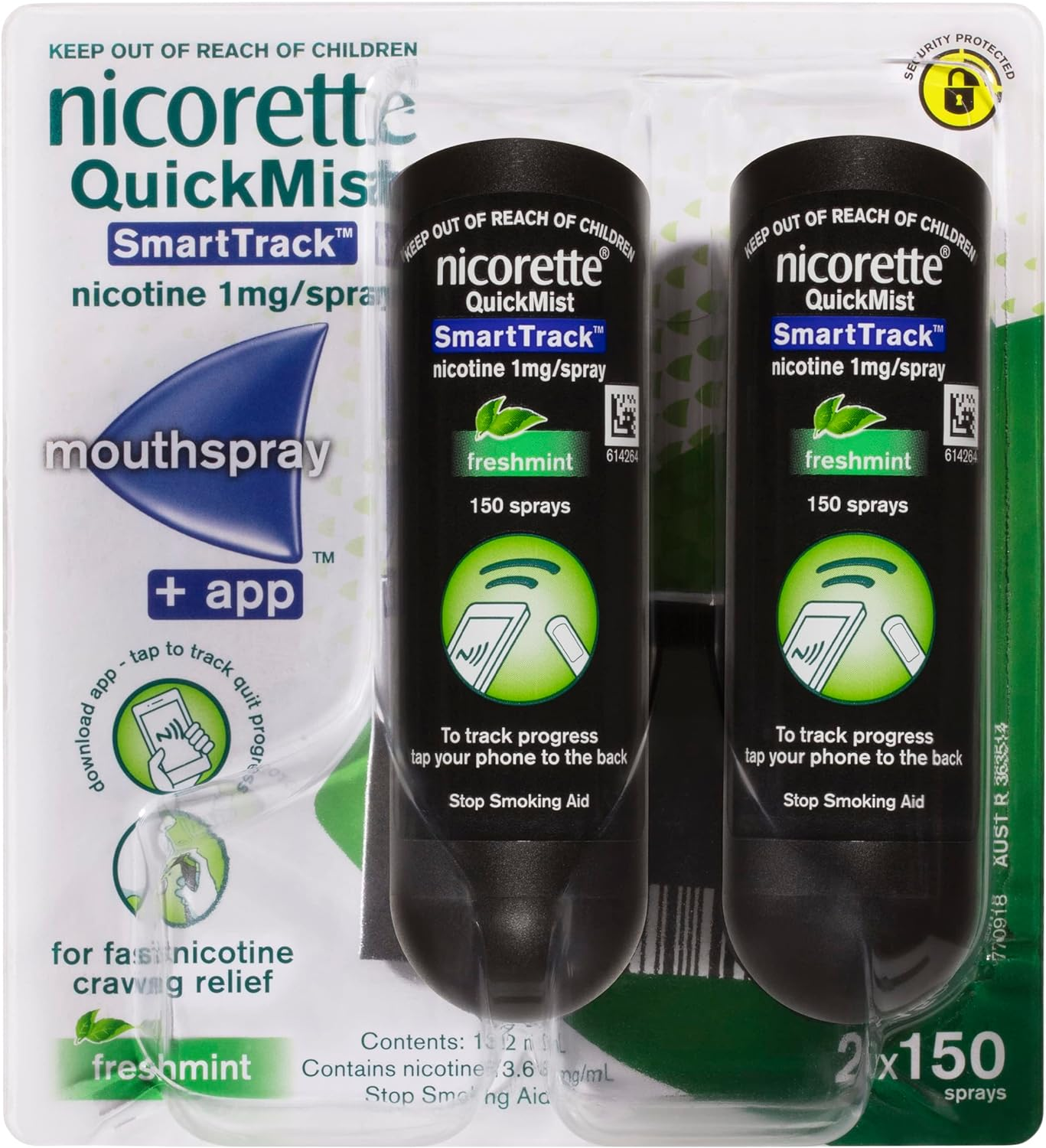 Nicorette Quit Smoking Quickmist Smarttrack Nicotine Mouthspray Duo Pack image number 2