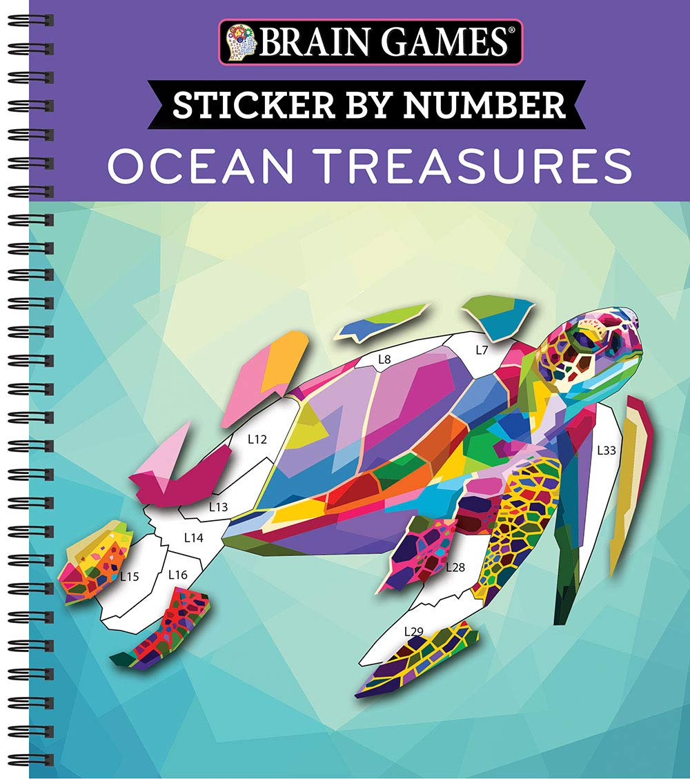 Brain Games - Sticker by Number: Ocean Treasures image number 1