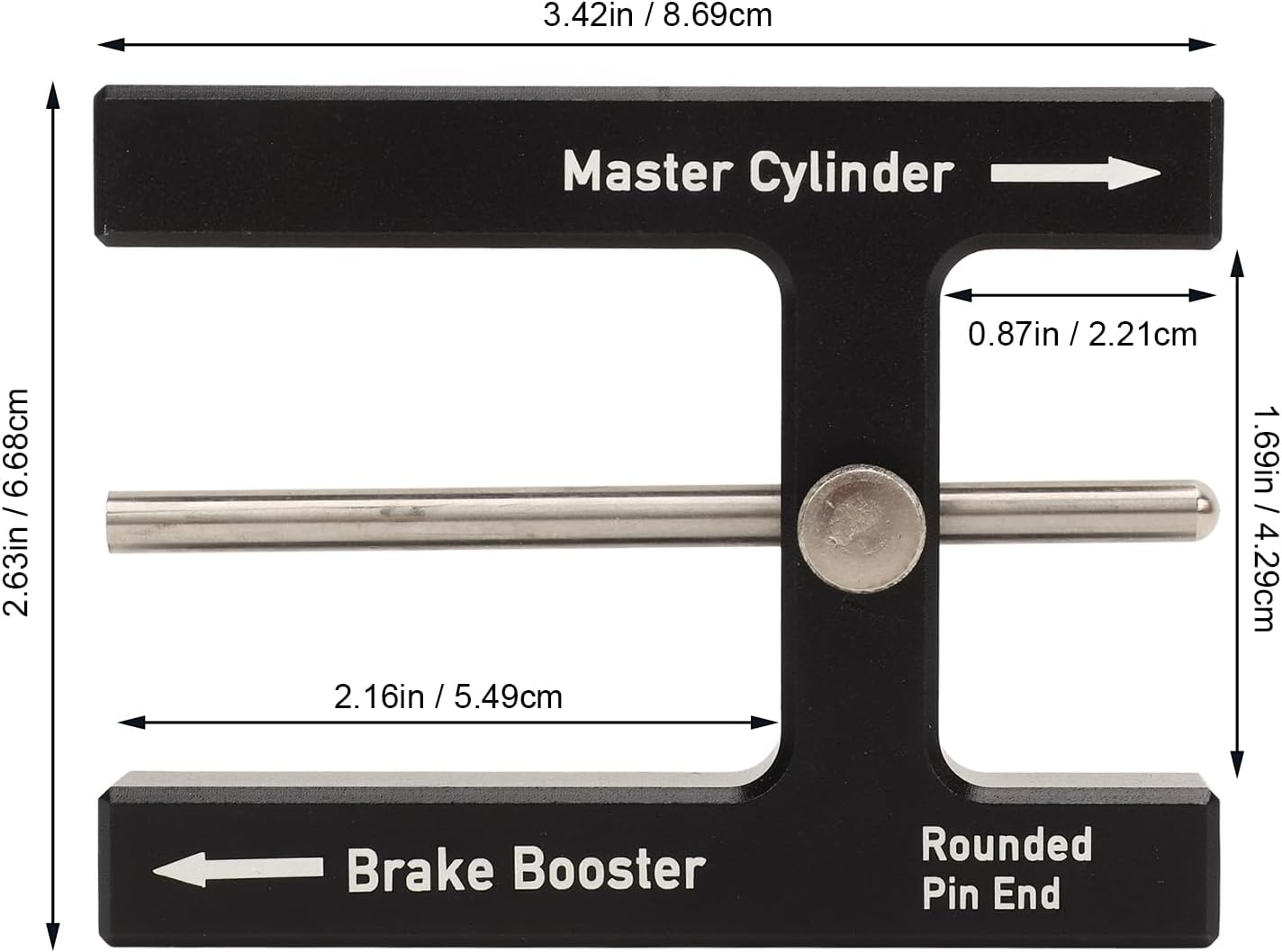 Brake Adjustment Tool, Aluminum Alloy 304 Stainless Steel, Compatible with Most Brake Boosters, Master Cylinder Length Gauge