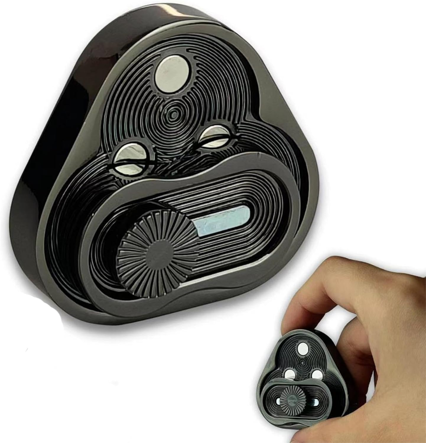 Metal Fidget Slider, Triangle Magnetic Fidget Slider, EDC Metal Fidget Slider Toys, Fidget Toys Adults, Autism Sensory Toy for Adults (Silver)