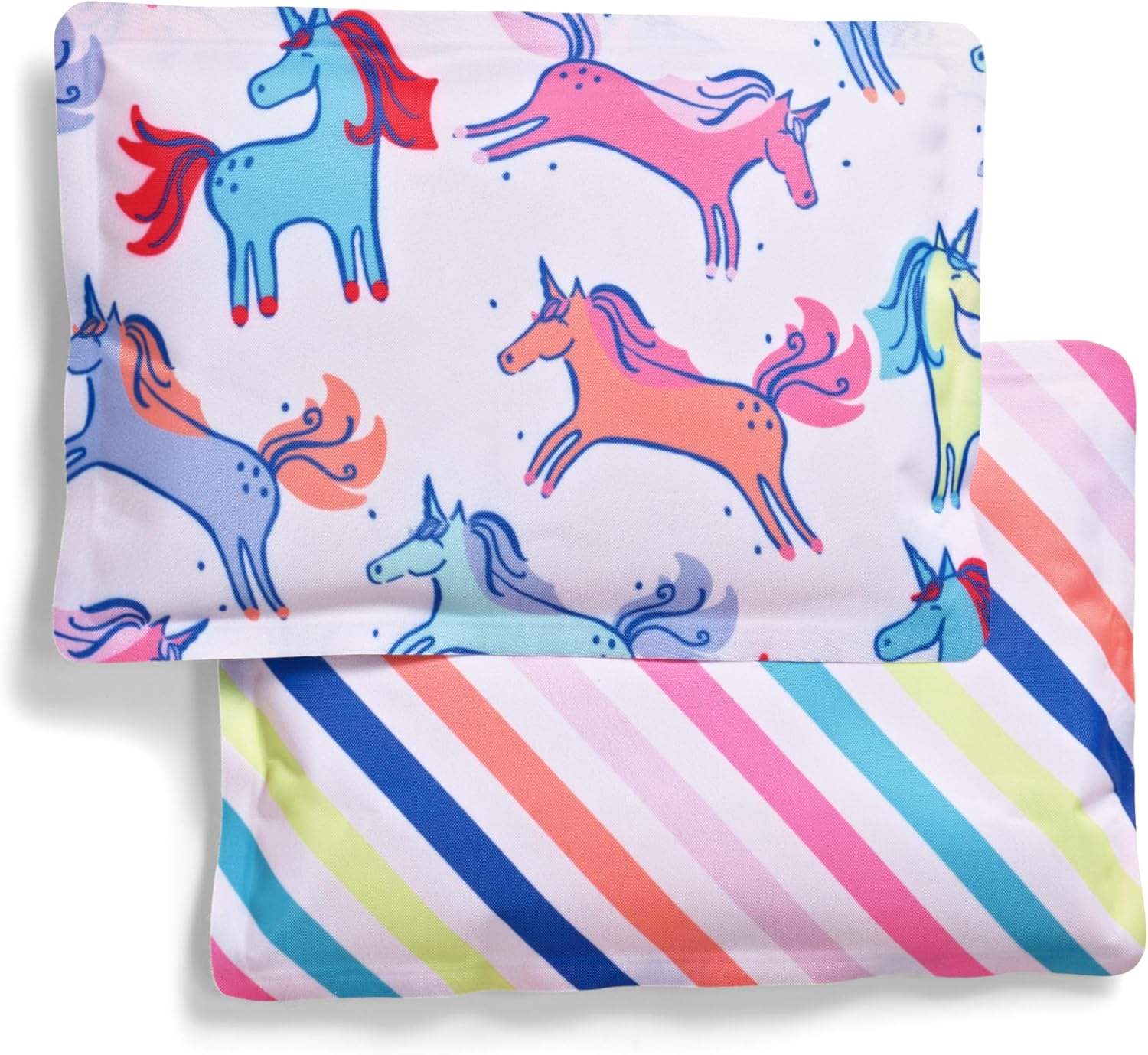 Cool Coolers by Fit + Fresh, Reusable Soft Ice Packs for Baby Bags, Flexible Soft Ice for Lunch Box, Coolers, Beach Bags and Picnic Baskets, 2PK, Unicorn Stripe Multicolor - Blue Tie Dye image number 2