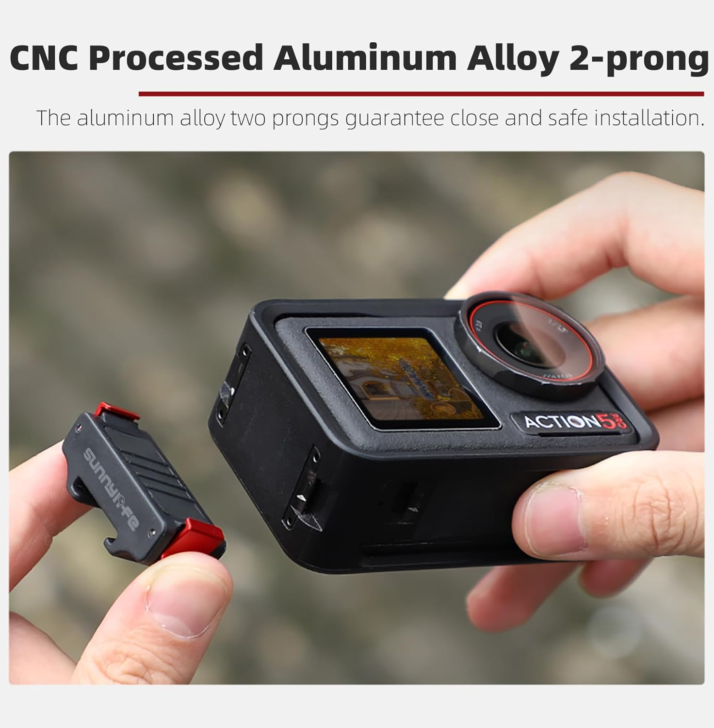 CERFFOOL Magnetic Cold Shoe Adapter for DJI Osmo Action 5 Pro/4/3, Quick Release Expansion Base for Fill Light Microphone for Action Camera Accessories image number 1